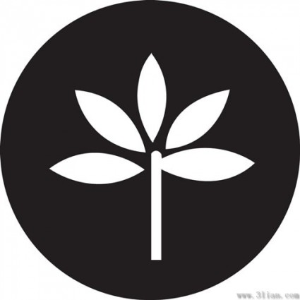 latar belakang hitam bunga ikon vektor