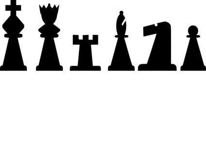 juego de piezas de ajedrez negro clip art