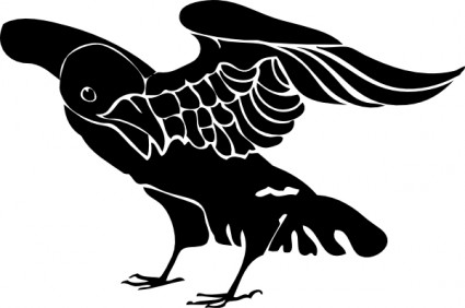 clip art de cuervo negro