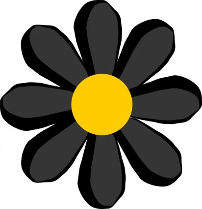 ClipArt fiore nero