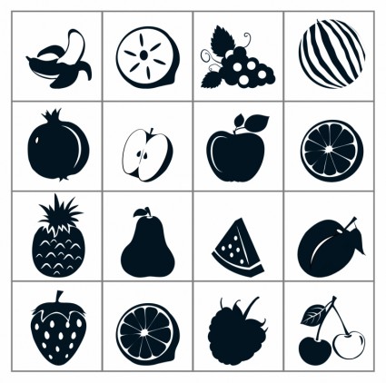 ícones de fruta preta