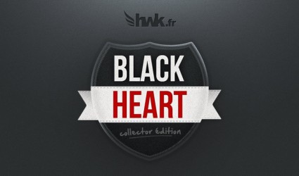 czarny serce odznaka