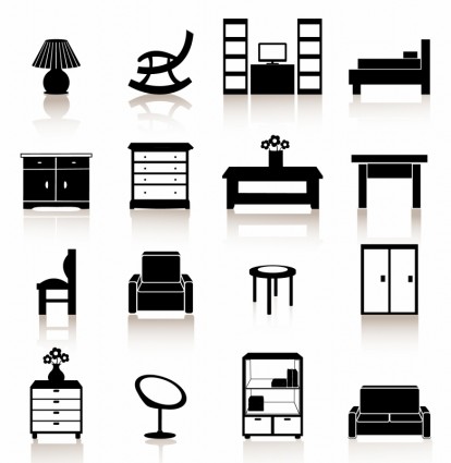 schwarze Symbole Möbel