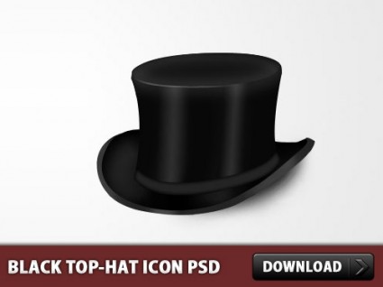 chapeau haut de forme noir icône psd