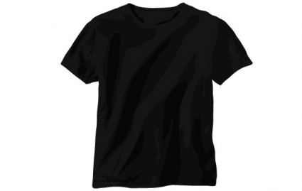 camiseta negra vector