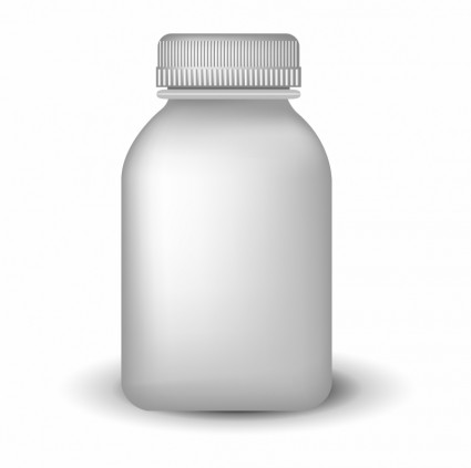botella de la medicina en blanco