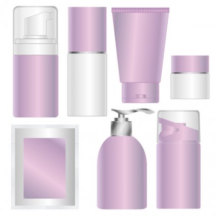 cosméticos de productos de cuidado de piel en blanco empaquetado vector