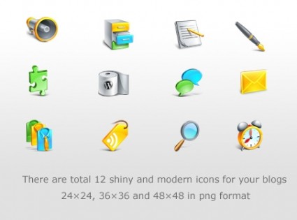 Blogging Icons Set Icons Pack