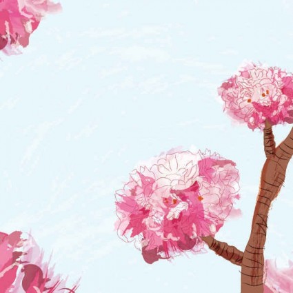 illustration vectorielle printemps en fleurs