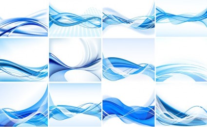 Blue Abstract Vector Background Set