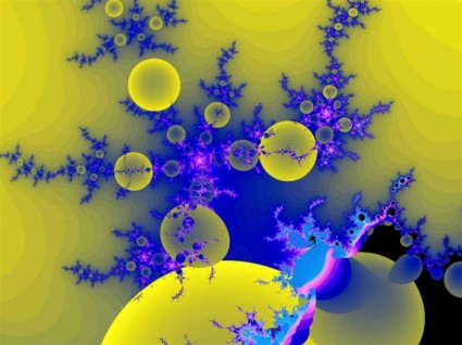 fractal biru dan kuning