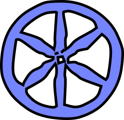 roda antiga azul clip-art
