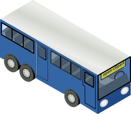 Blue bus clip-art