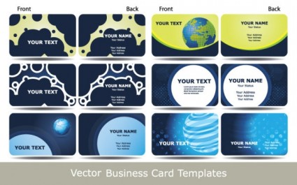 Blue Business Card Template Technology Sense Vector