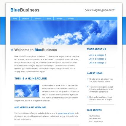 modèle bleu business