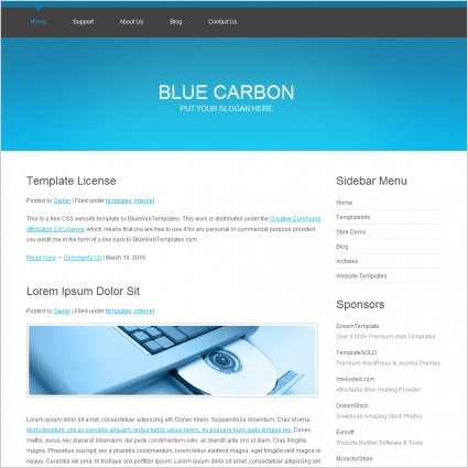 template biru karbon