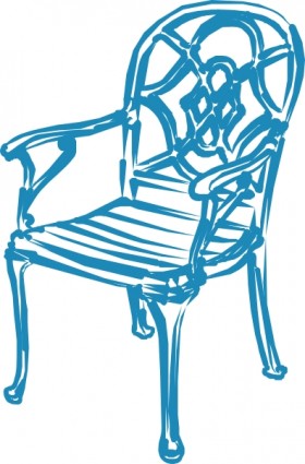 silla azul clip art