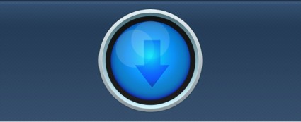 botão download circular azul
