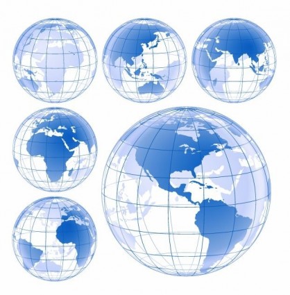 terra blu globo set vettoriale