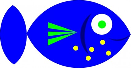 파란 물고기 클립 아트