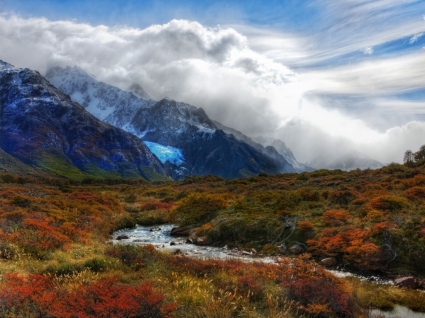 bleu glacier flux fond d'écran paysage nature