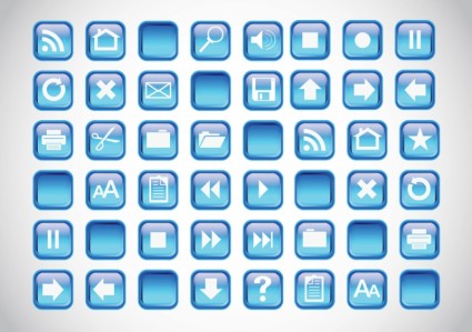 botones iconos azules