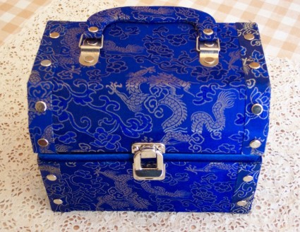 caja de joyería azul
