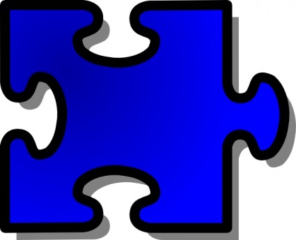 blaue Puzzle Stück ClipArt