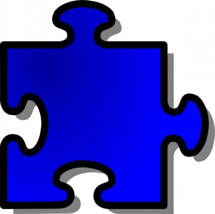blaue Puzzle Stück ClipArt
