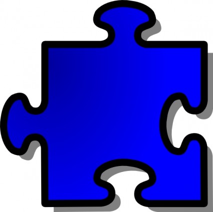 Puzzle bleue morceau clipart