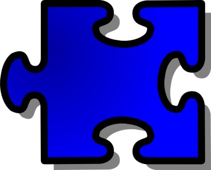 blaue Jigsaw Puzzle Stück ClipArt