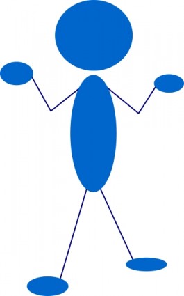 Blue man espantado de clip-art