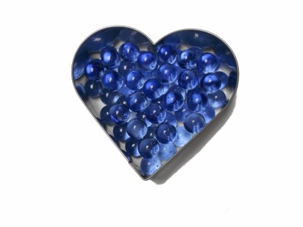 coração de mármore azul