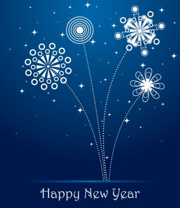 tarjeta de felicitación de año nuevo azul