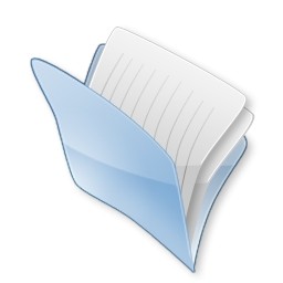 niebieski otwarty dokument folderu