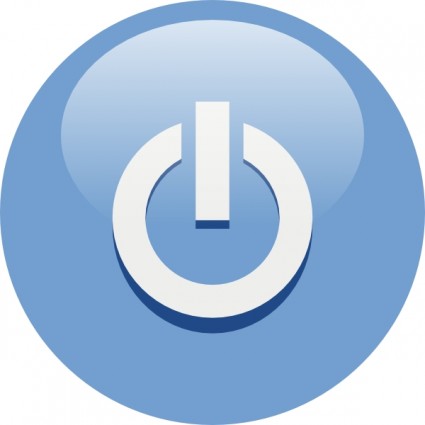 botão azul power clip-art
