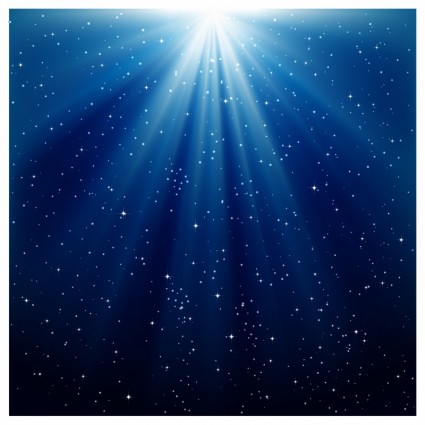 青い光線の光と星
