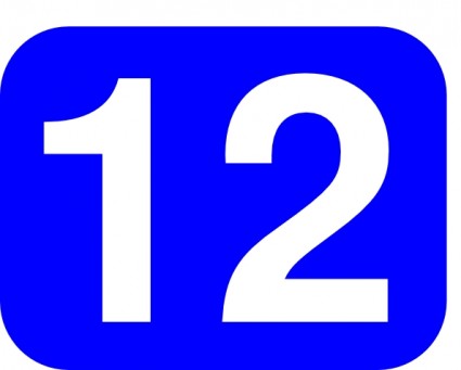 Blue Rounded Rectangle With Number Clip Art