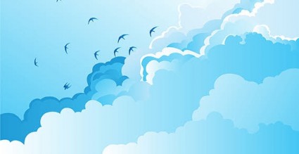 blauer Himmel mit Vögel-Vektor