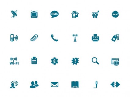 Blue Style Icon Vector Set