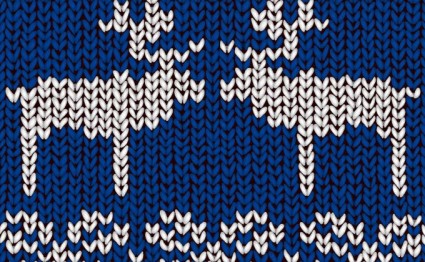 トナカイと青いセーター パターン
