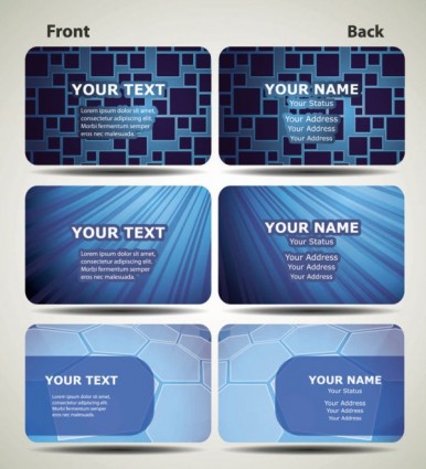 Blue teknologi bisnis kartu template vector