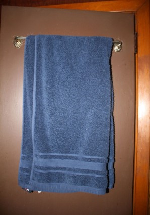 藍色的毛巾