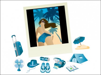 blaue Vektor-Sommer-Vista-icons