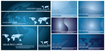 Blue Vector World Map Background