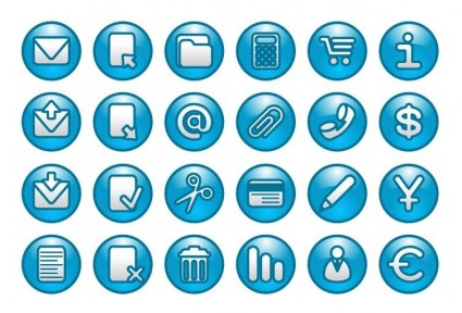 Blue Web Buttons Icon Set