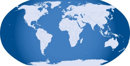 خريطة العالم الأزرق قصاصة فنية