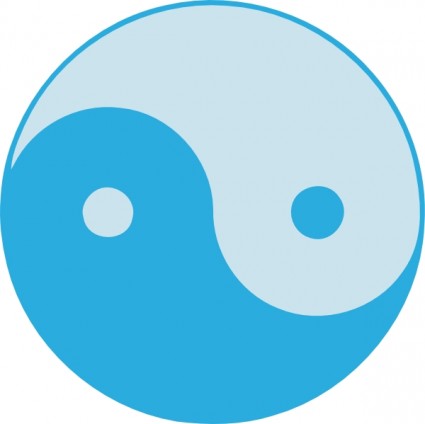blaue Yin-Yang-ClipArt-Grafik