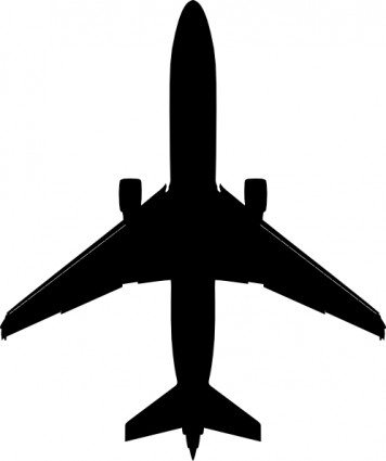 ภาพตัดปะรูปเงาดำของเครื่องบินโบอิง