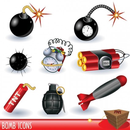 vetor de série de minas terrestres de bombas